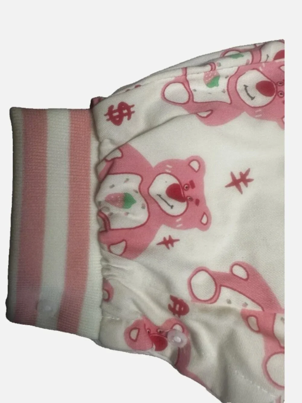 Children's long sleeved jumpsuit with strawberry bear print
